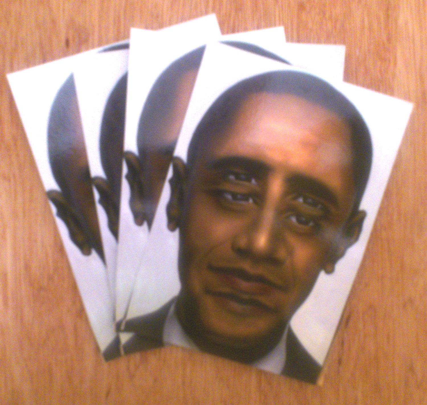 4 Postcards of Barack Obama from original Painting by Brave1- political funny interesting & amazing