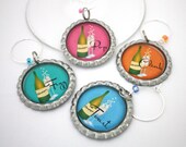 Anniversary party birthday drink charms for champagne toasts corporate events.