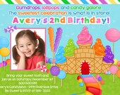 Candyland Bright Pastel Birthday Party Invitation - Printable Il_170x135