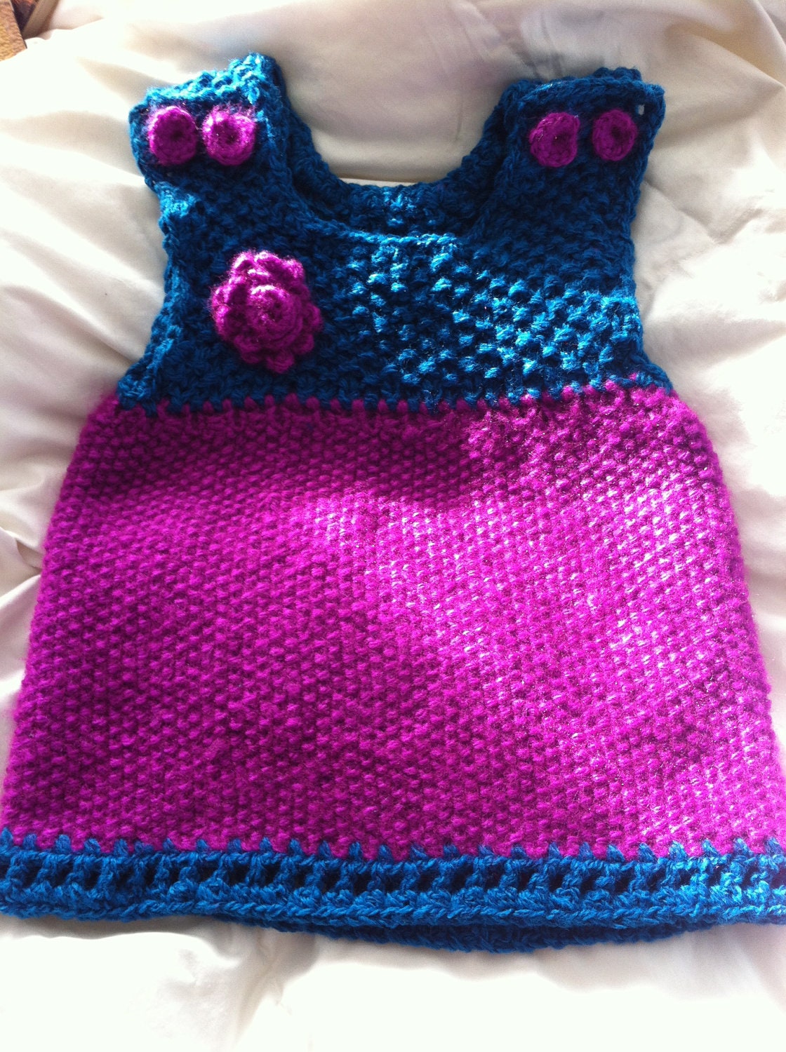 Hand Knit & Crocheted Girl's Dress or Top