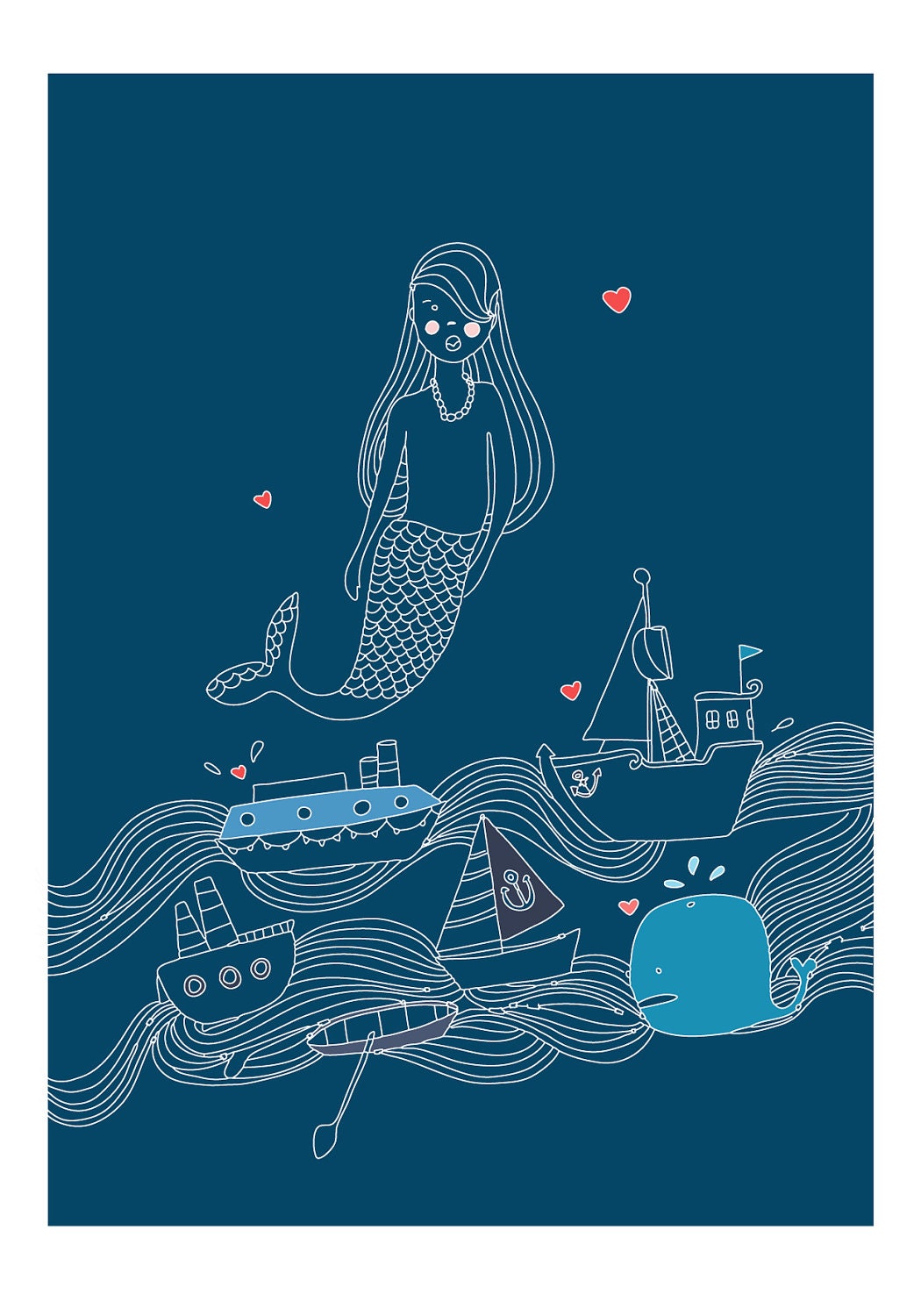Mermaids Postcards.Set of 5 Sea themes Postcards
