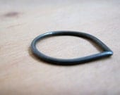 sterling silver oxidized ring, delicate drop ring, novelty, stacking ring, everyday jewelry, holiday, black & silver, hand made