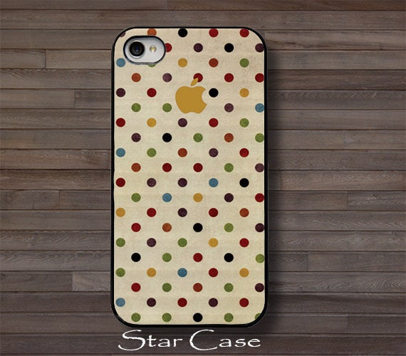 iPhone 4/ 4s and 5 Case - Retro Polka Dots - Cell Phone Cover - iPhone Hard Case - Vintage Girly Valentines Day Gift For Her Him