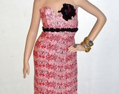 Strapless Maxi Dress Dramatic Red African Print