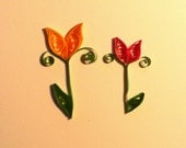 8 quill Tulips for your Holiday card making, tags scrapbooks, embellishment, and decoration