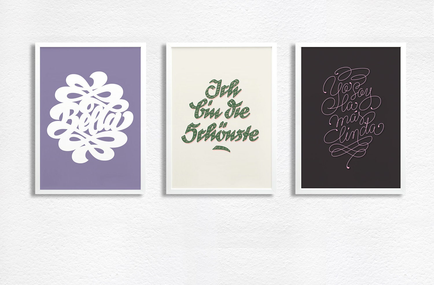 Series of letterings for girls