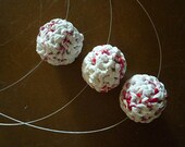 Triple Crocheted White Plastic Bag Bead Necklace