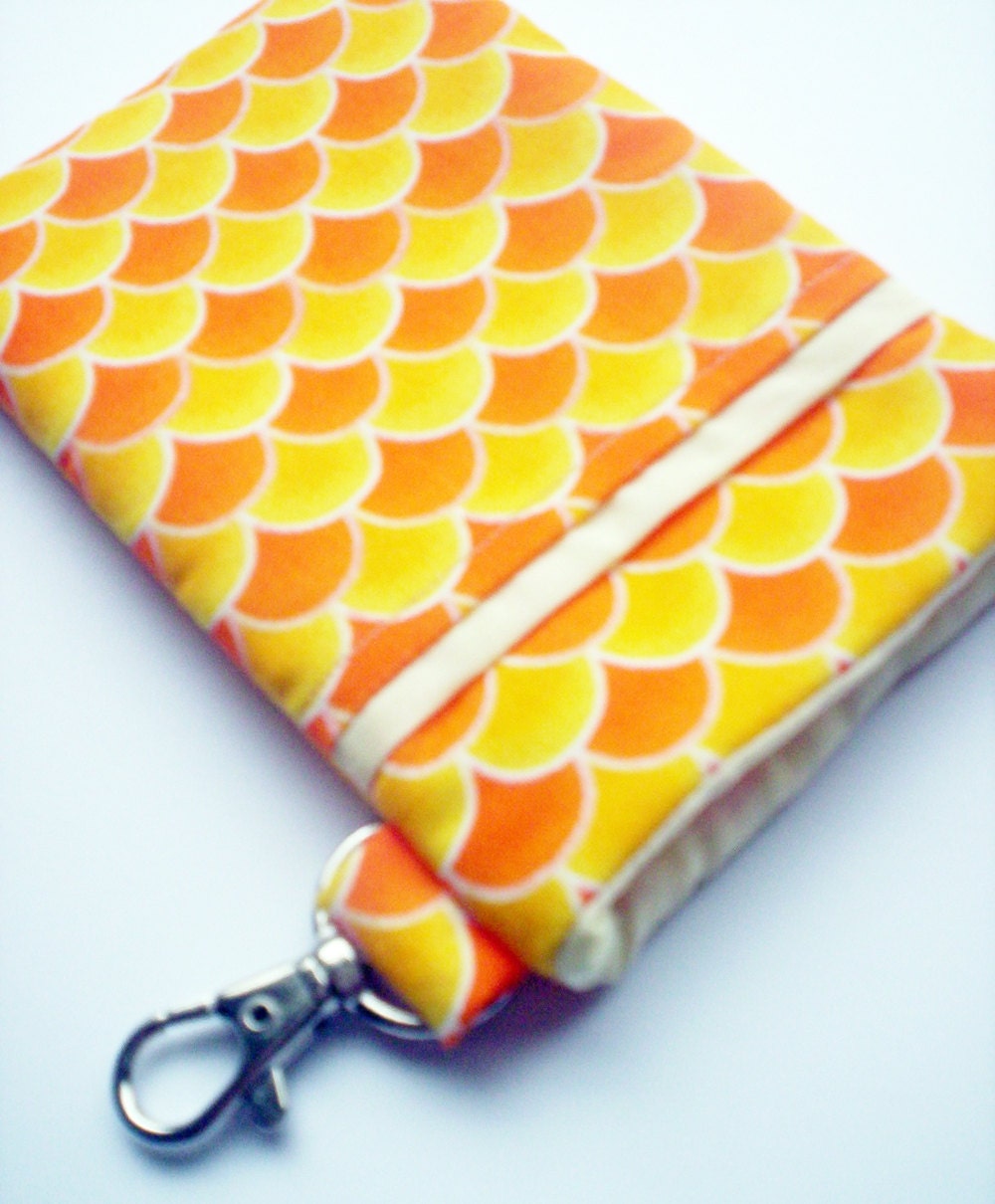 iPhone Case Sleeve  iPod Droid Samsung  Any iPhone model .. etc  Cell Phone Case with Pocket - Gold Fish - Last One