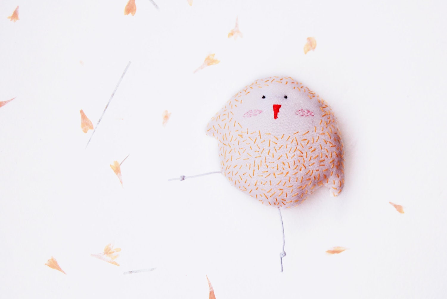Chick Small Softie Toy - Bird Plushie Toy for Baby - Hand Stitched Soft Doll
