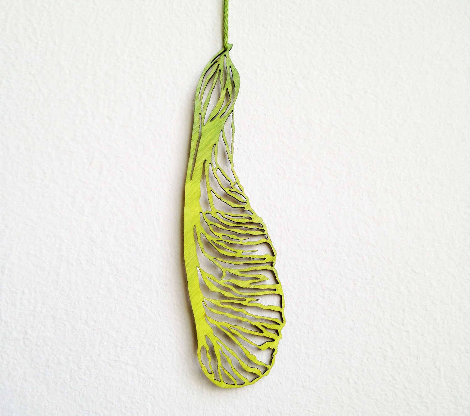 Modern Nature Ornament - Green Maple Seed Pod