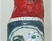 Miniature Papier Maché Figure Sculpture Mixed Media Art OUI Doll Romantic  Anniversary Gift - Red Heart - Original Painted Sculpture