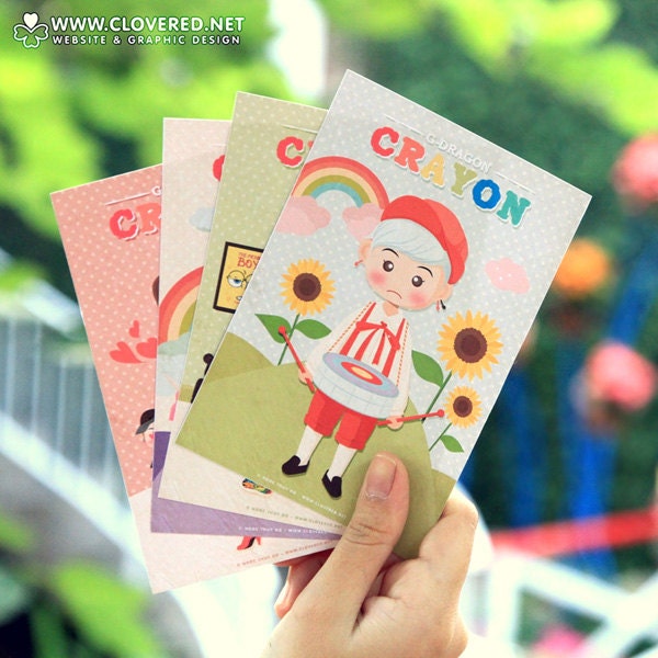 Cute G-Dragon CRAYON Card Set - Printable Digital File