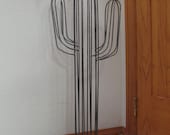 Steel Saguaro, 37 inches tall with two arms, metal base