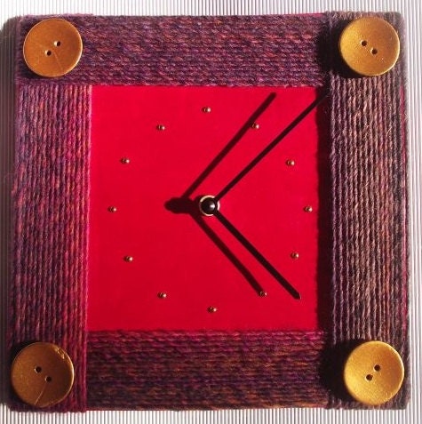 Wall Clock, Unique Wall Clock, Coffee Shop Decor, Wool Clock, Cool Clocks, Wall Hanging, Wall Art, Wall Decor, Polymer Clay