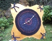 Wall Clock, Unique Wall Clock, Coffee Shop Decor, Wool Clock, Cool Clocks, Wall Hanging, Wall Art, Wall Decor, Polymer Clay