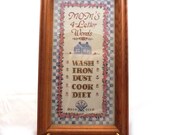 Vintage wall hanging, Mom's 4 letter words, Kitchen, laundry, home decor