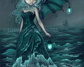 Sea Beacon mermaid lighthouse fairy art print by Jasmine Becket-Griffith 8x10