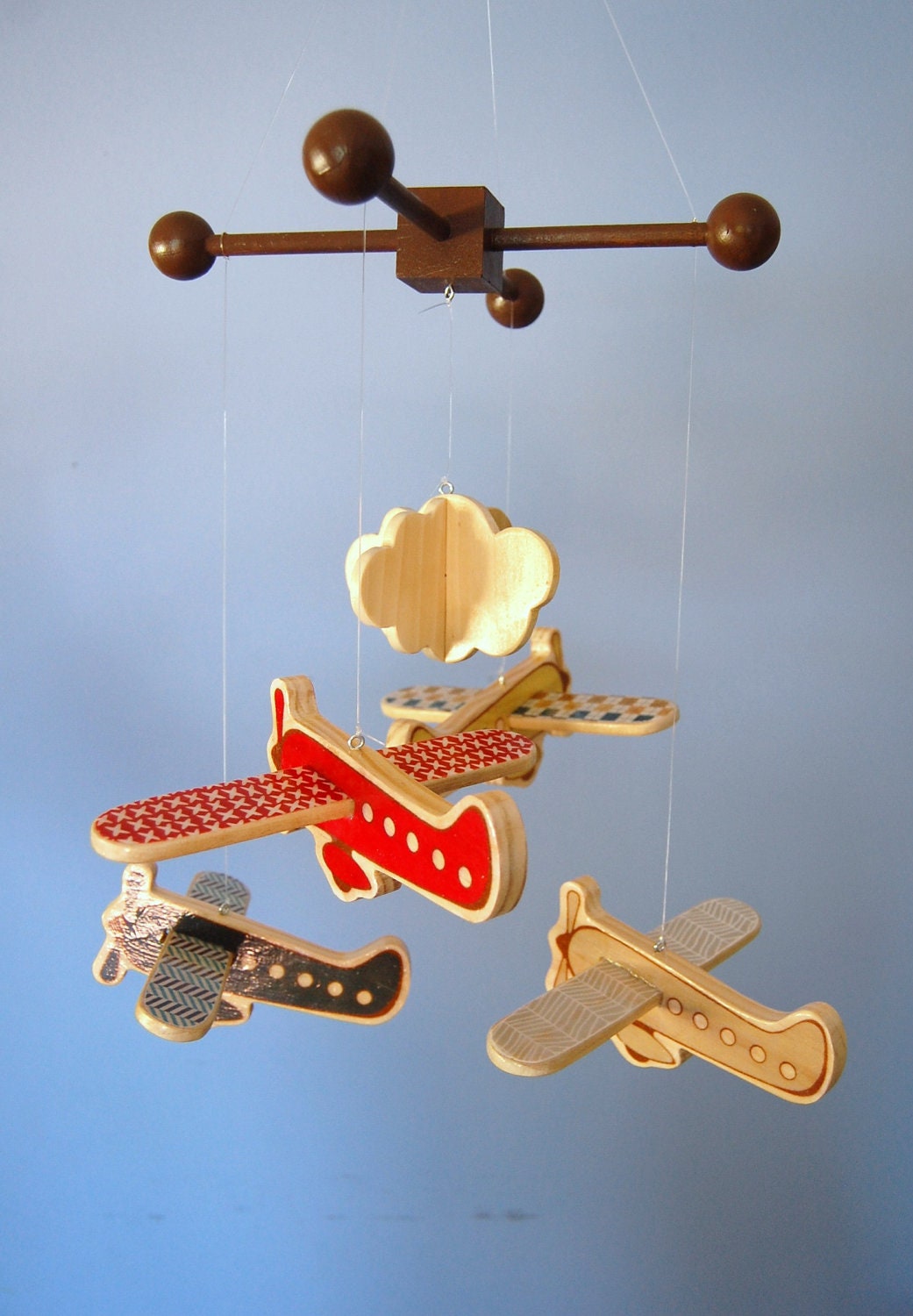 Baby Mobile - Airplane Mobile to Coordinate with the Land of Nod Come Fly With Me Crib Bedding