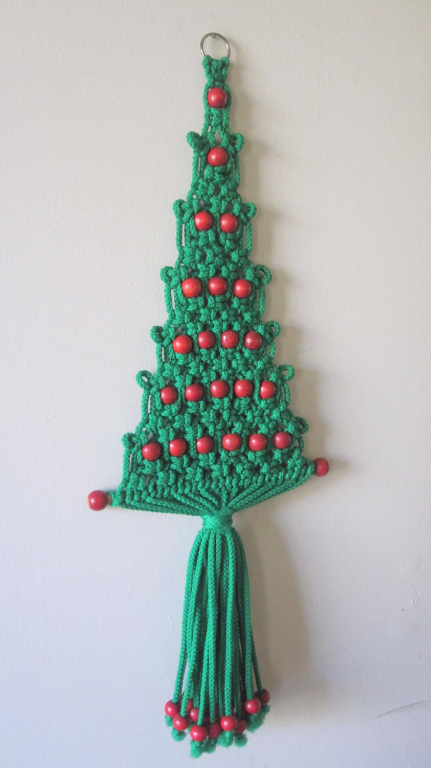 Christmas Tree Macrame Wall Hanging