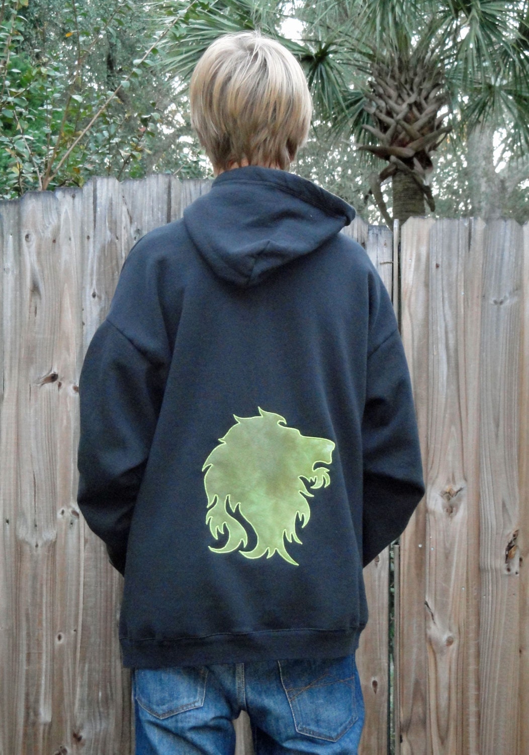 Rasta Lion Hoodie Zip Up Sweatshirt size XL
