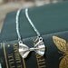 Silver Bow Necklace . Bow Tie Pendant Necklace . Bridesmaid Bow Jewelry