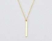 Slice - long 14k gold filled bar line necklace - modern minimal jewelry women gift