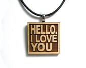 Jim Morrison Song Lyric Jewelry Pendant and Necklace - JukeBlox - The Doors Band - Hello, I Love You