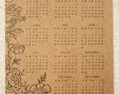 SALE - 2013 Letterpress Calendar - Black on Chipboard