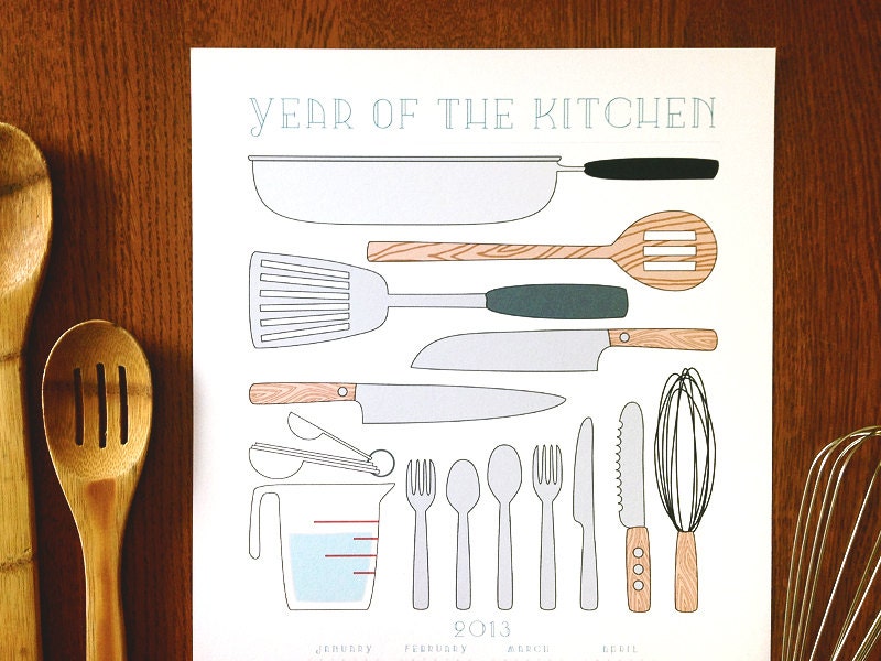 12x18 The Year of the Kitchen 2013 Large Wall Calendar Poster