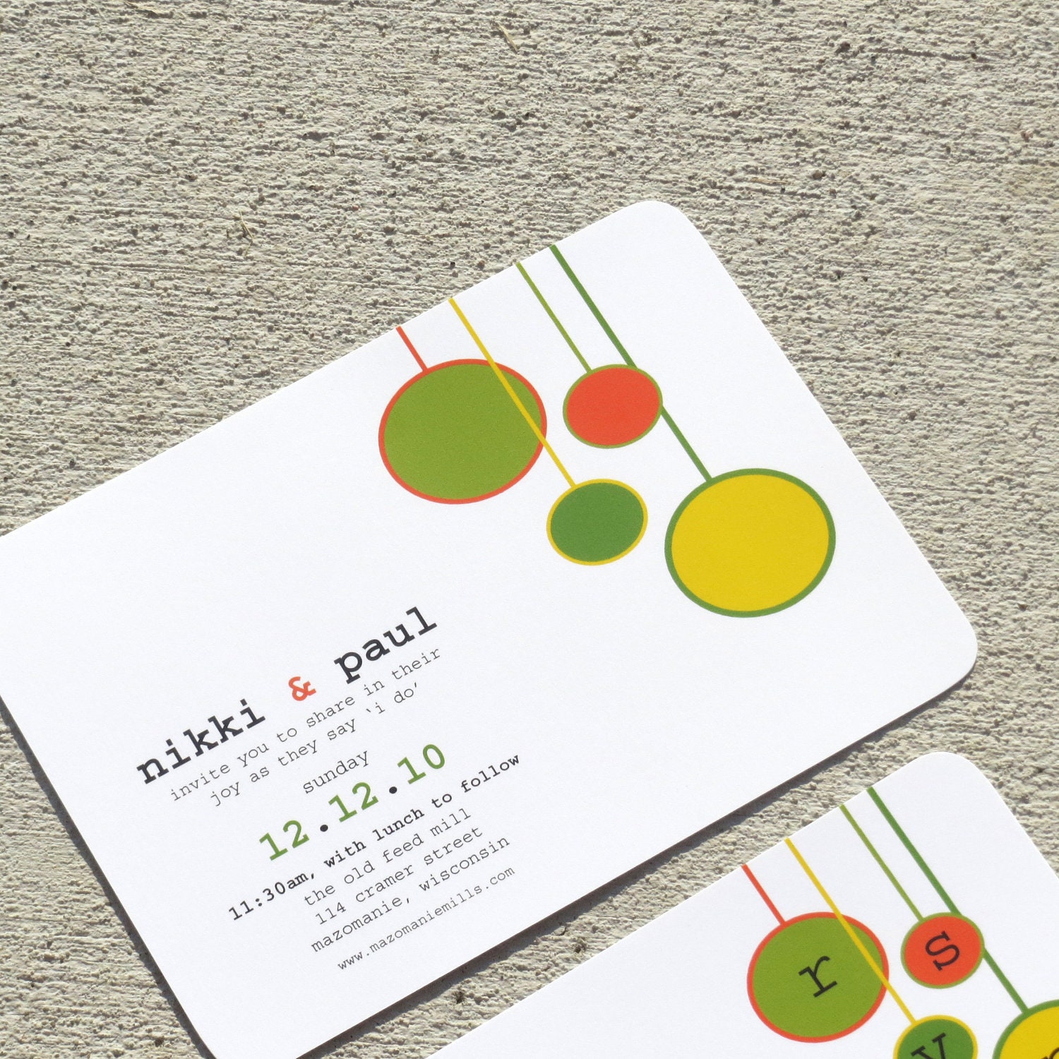 Wedding Invitation Modern Circles - Hip Circles Deposit