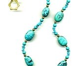 Turquoise and Venetian Glass Pendant