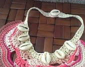 Freeform Crocheted Choker- Pinks