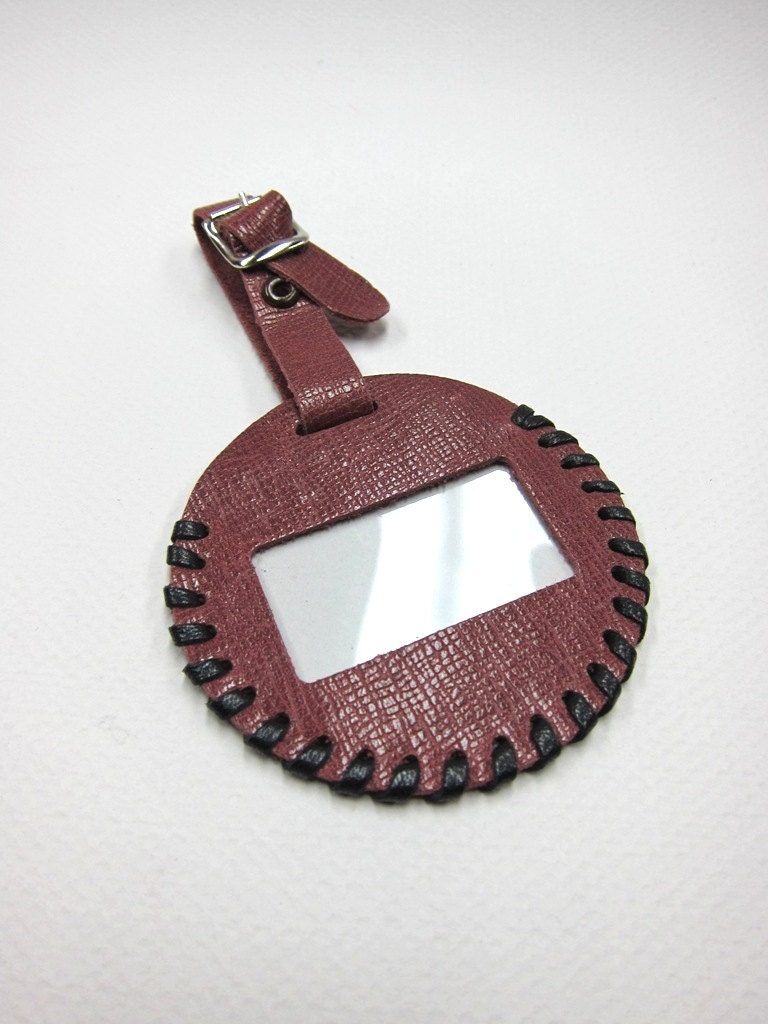 Merlot Leather Luggage Tag