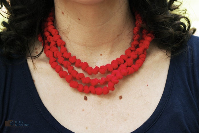 Red Long String of TeePearls