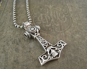 Men's Sterling Silver Anchor Necklace, Skull Heavy Silver Ball Chain Pirate Nautical Jewelry