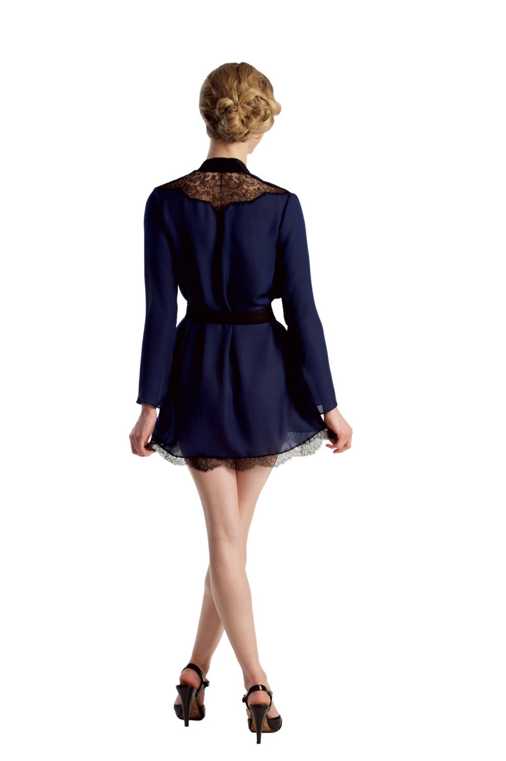 Iris robe in silk georgette