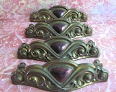 Set of Four Vintage Ornate Metal Drawer Pulls