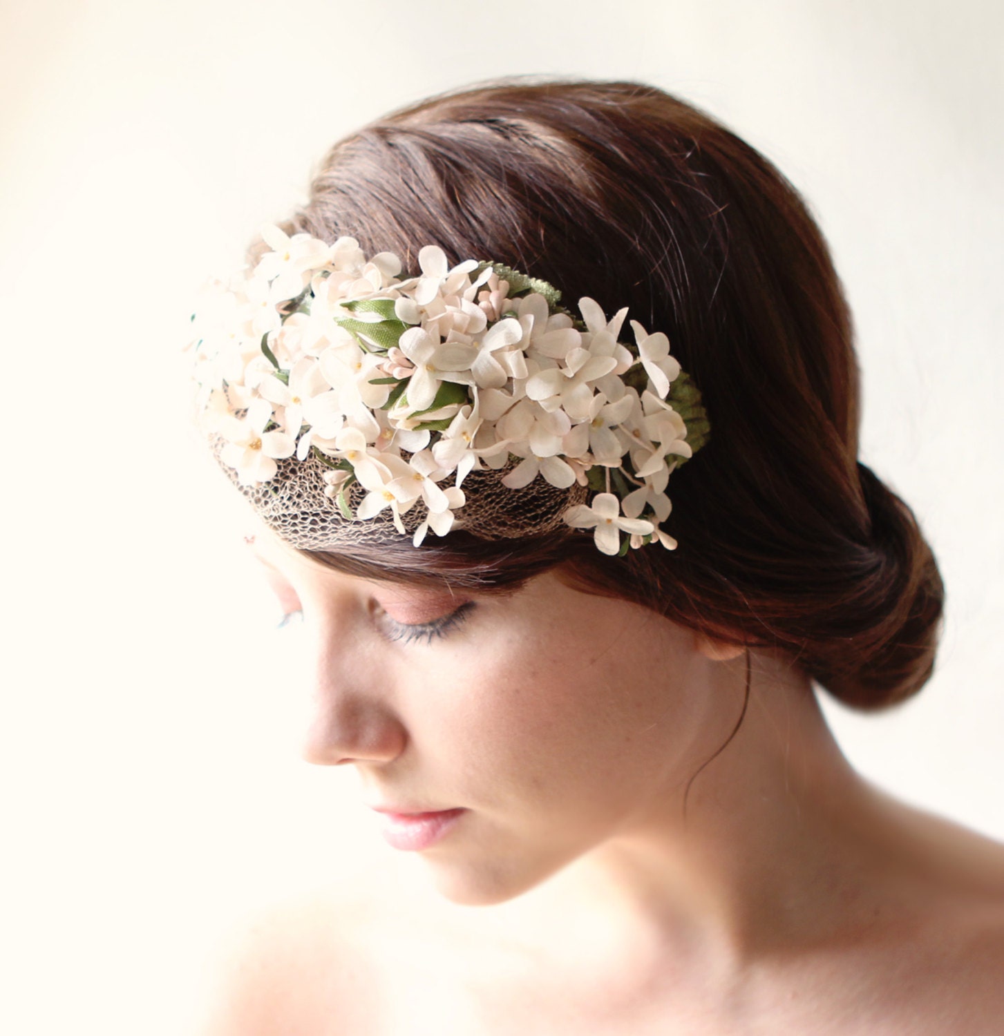 Pink floral headpiece, Bridal hair, Vintage flower headpiece, Bridal head piece, Wedding hair accessory, Bridal hair band