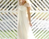 Odessa: Sweetheart boho hippie wedding dress with cap sleeves