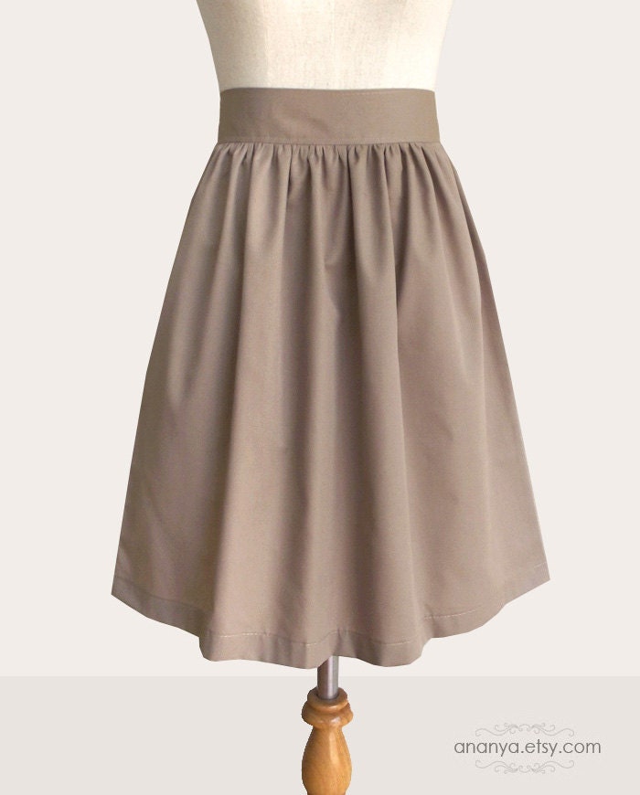 Custom skirt WITHOUT pockets in tan and many colors - custom size and length