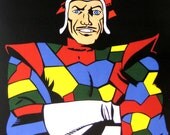 Comic Villain Crazy Quilt Inspired // Collage Art Print
