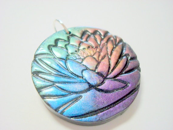 Lotus Blossom Handmade Polymer Clay Pendant