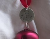 Personalized Jingle Bell Christmas Ornament Family name Tree decoration choose your color