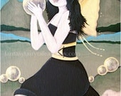 Fantasy Art - Crystal Ball Fairy - Magic Print - Gypsie Fortune Teller Feary