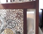 Mosaic Headboard and Footboard- Full Size Vintage - Broken China