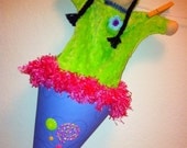 Pixie Cone Puppet - Poppet - Asian Girl Waldorf Doll Inspired