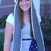 CROCHET PATTERN PDF - Instant Digital Download - Gray Earflap / Scoodie with Detachable Flower - CaN sell items made from the pattern
