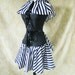 Black and White Stripe Mini Circle Skirt-To Fit 22-38 Inch Waist