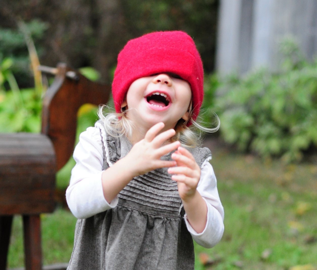 Cashmere Hat, Baby, Toddler, Kid sizes in Holiday Red