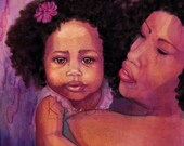 NEW Sweet Girl 5x7 African American art print